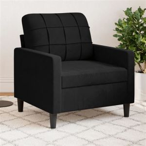 VidaXL Fauteuil Noir 60 cm Velours, fauteuil, canapé confortable, siège de canapé, canapé, fauteuil de club, fauteuil tv, canapé de relaxation