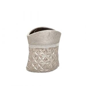 Romimex Vase argenté en céramique 17 x 20 x 10 cm