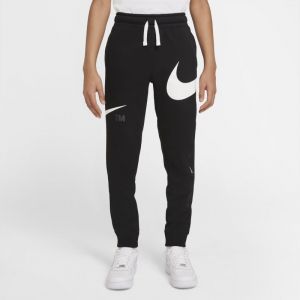 Nike Pantalon en tissu Fleece Sportswear Swoosh pour Gar&ccedil;on plus &acirc;g&eacute; - Black/White, Black/White