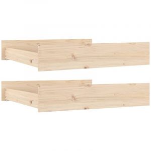 VidaXL Tiroirs de lit 2 pcs Bois de pin massif Marron