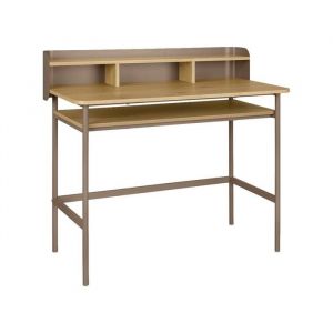 Bureau m&eacute;tal et d&eacute;cor bois 3 niches 100cm marron - Molto