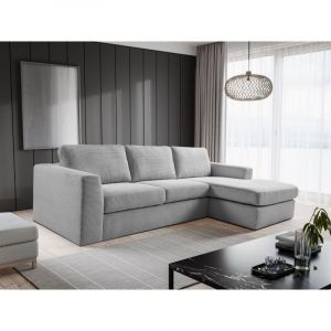 Tendencio - Canap&eacute; d'Angle tinio l Gris en Velours C&ocirc;tel&eacute;