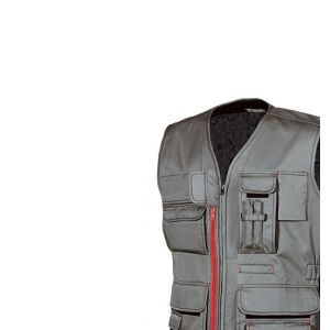 Image de U-Power Gilet de travail multipoches avec porte badge rétractable - FUN Stone Grey - HY018SG - taille: S - Gris