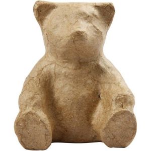 Creotime Ours en papier mâché à décorer - 8 cm