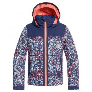 Image de Roxy Delski Girl-Veste de Ski/Snowboardpour Fille 8-16 Ans Snowboard, Medieval Blue Amparo Flowers, FR : L (Taille Fabricant : 12/L)