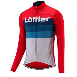 Löffler Maillot de cyclisme loeffler a manches longues m l s jersey messenger mid rouge 52 fr