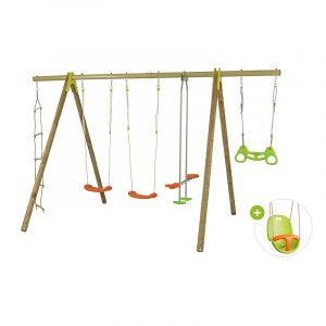 Trigano Portique bois / Métal LUANA de 2,30m - 5 agrès - 6 enfants