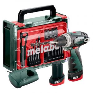 Metabo Akku-Bohrschrauber Mobile Werkstatt PowerMaxx BS Basic Set 12V + 2xAkku 2 Ah (600080710)