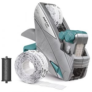 Meto Set d'étiquettes de prix Classic M - prix, prix de base (2 lignes, 16 chiffres pour étiquettes 26 x 16 mm, prêt pour une utilisation immédiate), 1x étiqueteuse manuelle