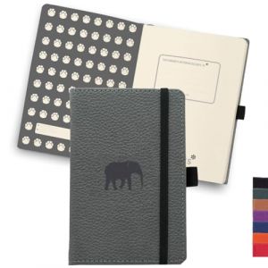 Dingbats* - Faune Petit Carnet de Notes A6 Pointillé - Couverture Rigide, Journal en Cuir PU - Poche, Fermeture élastique, Porte-stylo, Marque-page