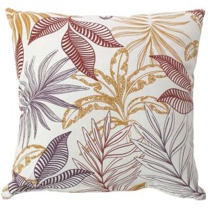 Coussin canapé déhoussable motif végétal coloré Multicolore 40x40 cm