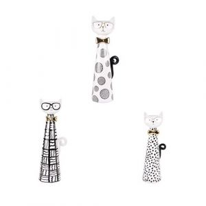 Table passion Statue : Set de 3 chats droits - - Céramique