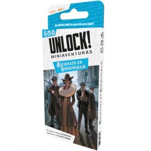 Space Cowboys Unlock ! Mini Aventures Assassinat &agrave; Birmingham | Jeu de Cartes Escape Room | A partir de 10 Ans | De 1 &agrave; 6 Joueurs | 30-45 Minutes par Partie | Espagnol