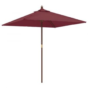 Parasol de jardin avec m&acirc;t en bois 198 x 198 x 231 cm bordeaux rouge 02_0008348