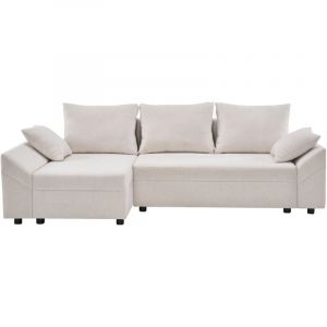 Palozi Sofa - Canapé d'angle convertible et reversible en tissu texturé 'Vaugirard ii' - 3 places - Beige