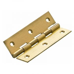 Hettich Lot de 2 charni&egrave;res universelles laiton pour meuble, L.100 x l.50 mm