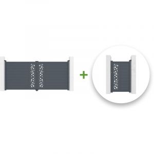Casanoov - Pack portail battant sunny 350x160cm + Portillon sunny 100x160cm