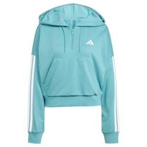 Adidas Essentials Sweat à Capuche 3 Bandes en Tissu éponge avec Fermeture éclair 1/4 pour Femme (1 pièce)