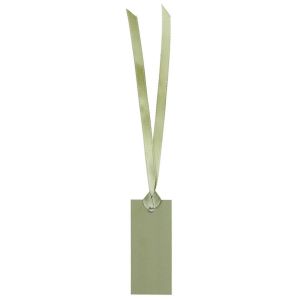 Ruedelafete Sachet de 12 marque places rectangle avec ruban, vert Sauge