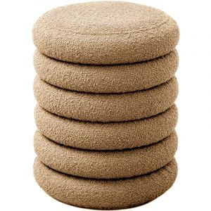 Blossom xs Pouf avec espace de rangement Pouf Ottomane Coussin Boucle marron clair - Svita