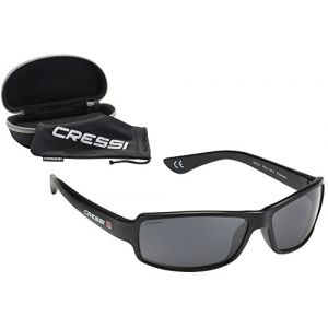 Cressi Ninja, Lunettes de Soleil Sport Homme Polaris&eacute;es anti UV - Noir/Lentilles Gris Fonc&eacute;