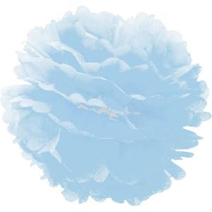 Ruedelafete Boule Pompon Papier De Soie Bleu drag&eacute;e 40 cm