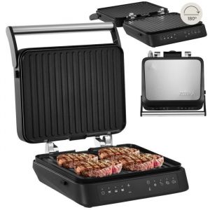 Zeegma Grill Chef Easy – Grill Électrique 2 en 1 et Presse-Panini, 2000W, Plaques Céramiques Antiadhésives, 29 x 23.2 cm², Température et Inclinaison Réglables (GRILL CHEF 3.0)