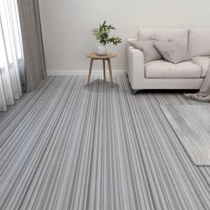 VidaXL Ensemble de planches autoadhésives en PVC gris à rayures Vida XL