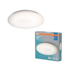 Osram Orbis plafonnier Capteur applique 400mm, luminaire étanche aux éclaboussures en aluminium blanc, protection IP44, pour salle de bain, passages et couloirs