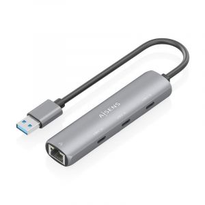 Station d'accueil Aisens ASUC-4P037-GR USB-A Hub 3xUSB-C Ethernet Gigabit Gris