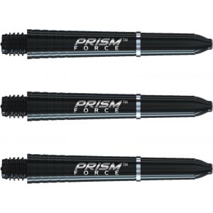 Winmau Prism Force Noir Solide Tiges de Fléchettes Courtes en Polycarbonate - 1 Jeu par Paquet
