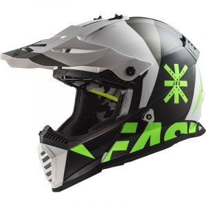 Ls2 Casque Cross Mx437 Fast Evo Heavy Noir Blanc - Taille S