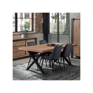 Image de Table De Repas 230 Cm Ch&ecirc;ne Miel/Noir - Adrien