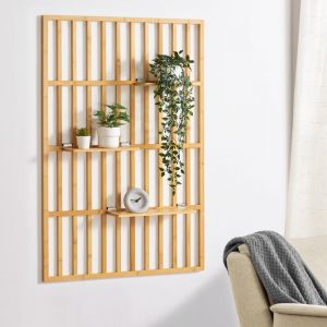 Tagère murale Røst bambou 120 x 80 x 13 cm naturel [en.casa]