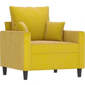 VidaXL Fauteuil Jaune 60 cm Velours