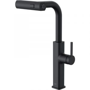 Essebagno Mitigeur &eacute;vier &agrave; douchette extractible Esseswitch noir mat