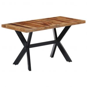 VidaXL Table de salle ? manger 140x70x75 cm Bois de Sesham massif