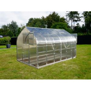 Dancover Serre en polycarbonate TITAN Dome 320, 20m², 2,5x8m, Argent Argenté
