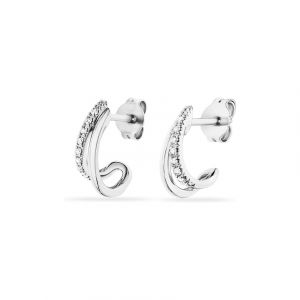 Valeria Boucles d'oreilles à fermoir à poussette 88572084 375 Or blanc