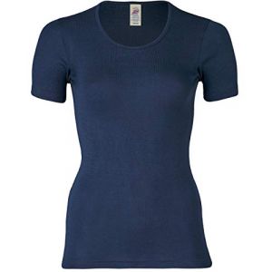 Engel Maillot de corps à manches courtes pour femme - Bleu - 44/46