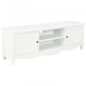 Meuble télé buffet tv télévision design pratique blanc 120 cm bois 2502112