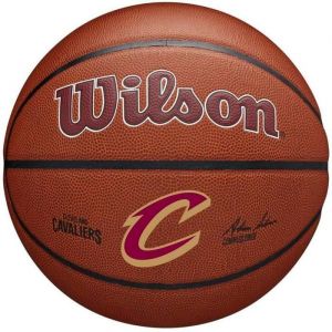 Wilson Ballon de Basket, NBA Team Alliance, Cleveland Cavaliers, Extérieur et Hall de Sport, Revêtement PureFeel, Taille : 7, Brun