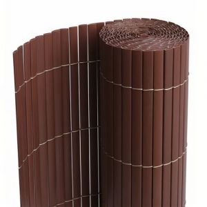 Visiodirect Canisse Brise vue en PVC tube Plat,Cl&ocirc;ture protection pour jardin terasse balcon coloris marron fonc&eacute;e - Hauteur 160 x Longueur 500 cm 1700g/m2