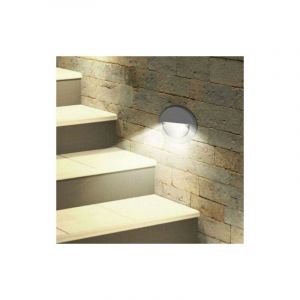 Silamp Balise LED Saillie 3W 220V 120° Rond Blanc pour Escalier - Blanc Chaud 2300K - 3500K -