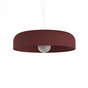 Lumicom - tuzzi Suspension, 1xE27, max 42W, m&eacute;tal, rouge cowhide, D.50cm