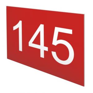 Decoho - Numéro pour boite aux lettres personnalisable rectangle format médium (70x50mm) rouge chiffres blancs