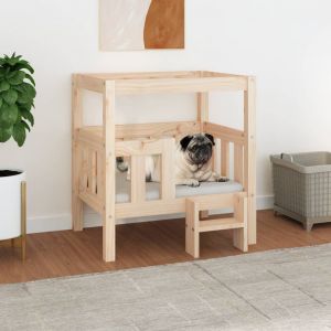 VidaXL Lit pour chien 65,5x43x70 cm Bois de pin solide