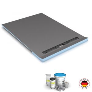 Wedi Receveur à carreler RioLigno, pour plancher en bois + kit d étanchéité, 120 x 120