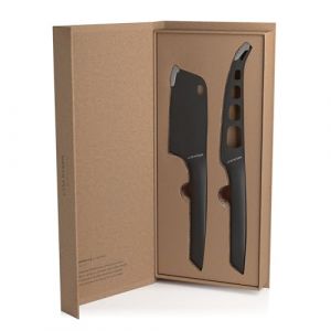 LARS NYSOM Nedskaering Set de couteaux à fromage en acier inoxydable (2pcs) Onyx Noir