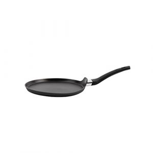 Weber Poele a Crepe Induction, Gaz, Tout Feux, pour Blinis, Rotis, Tortillas et plus, Antiadh&eacute;sive, Poign&eacute;e Ergonomique, en Aluminium, Lavable au Lave-vaisselle, 25cm